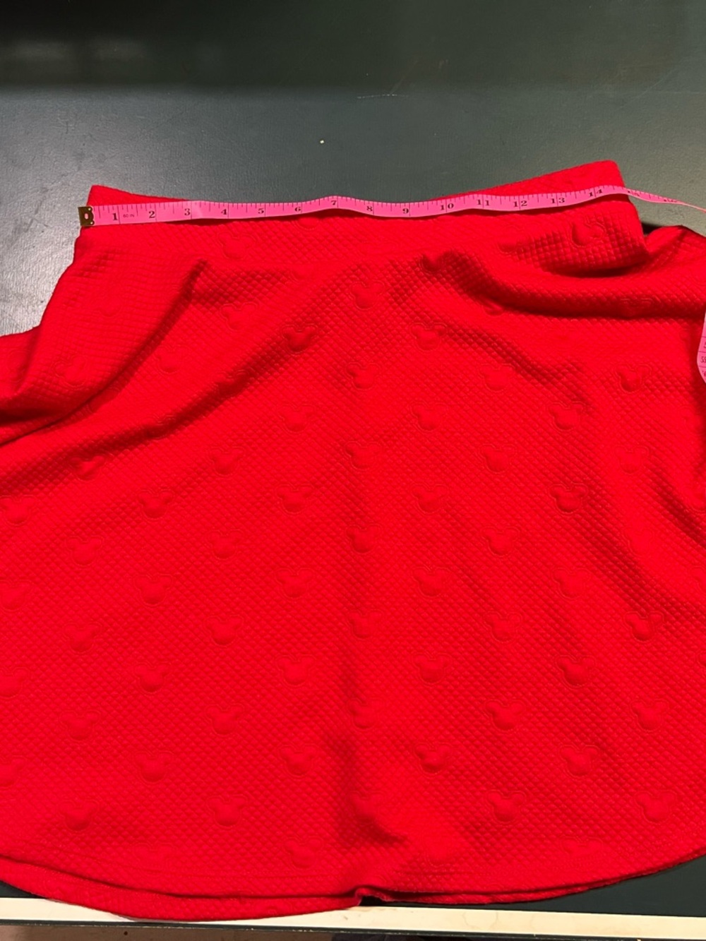 Disney x Lauren Conrad Collab Red Textured A-Line Skater Skirt (233) - Picture 8 of 9